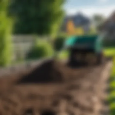 Horse manure compost being added to a vegetable garden