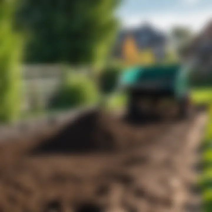 Horse manure compost being added to a vegetable garden