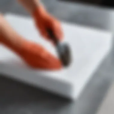 Correct Technique for Applying Non-Woven Adhesive Demonstration of proper technique in applying non-woven adhesive.