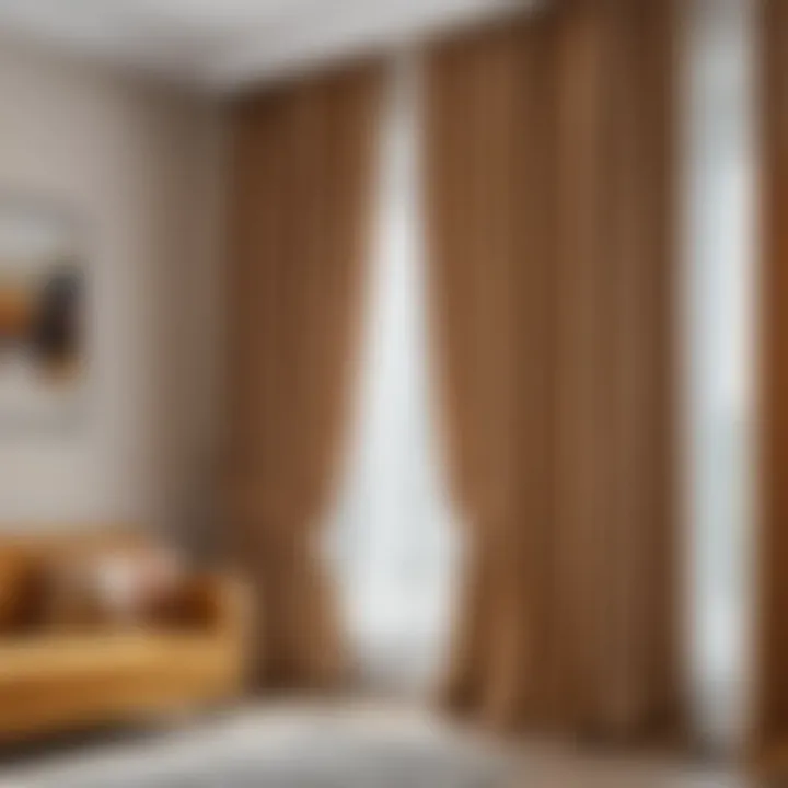 Aesthetic arrangement of curtains demonstrating texture and color compatibility