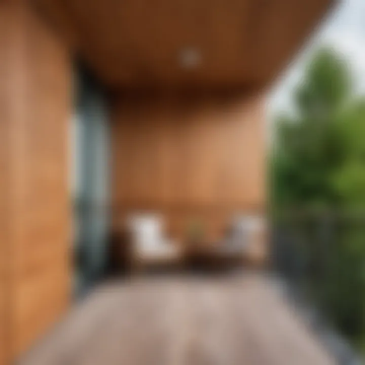 Aesthetic balcony with wooden paneling