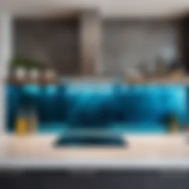 Modern Glass Panel Backsplash Stylish kitchen backsplash made of glass panels