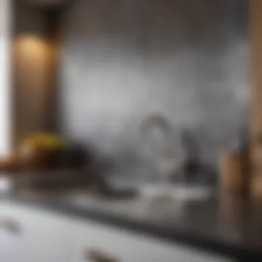 Contemporary Metal Sheet Backsplash Elegant metal sheet backsplash with contemporary design