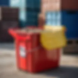 A sturdy bucket filled with construction materials