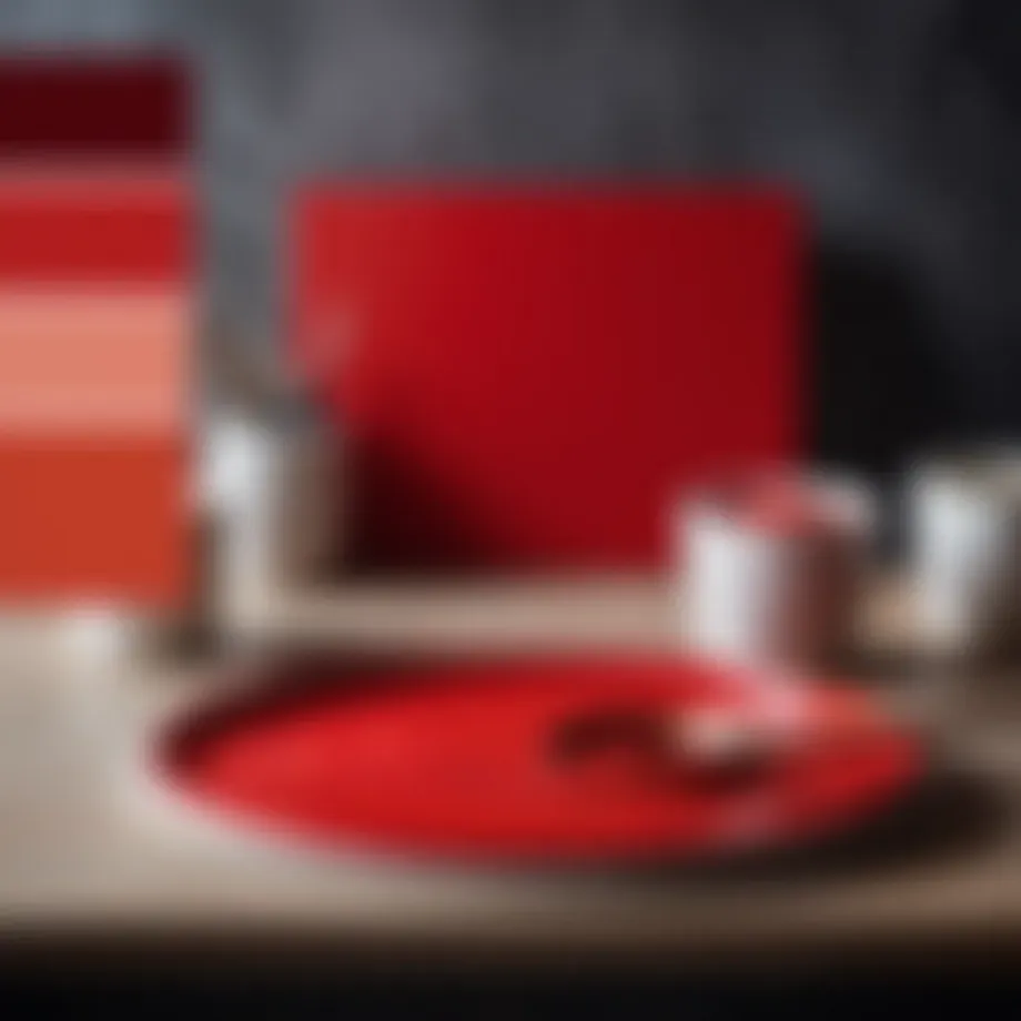Palette of colors showcasing the journey to red