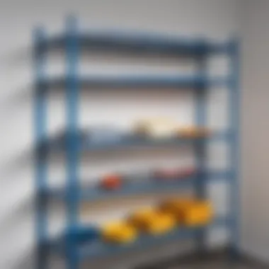 Assembly Instructions for Efficient Setup Diagram showing assembly instructions for metal shelves