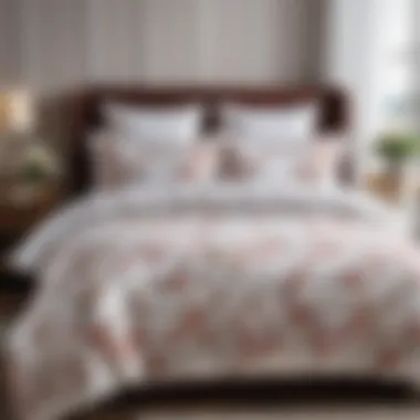 Elegant Bedding Set in Bazy Nabivnaya Fabric Beautifully arranged bedding set made from printed fabric