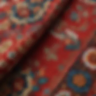 Texture and Design of Bazy Nabivnaya Fabric Close-up view of printed fabric showcasing its texture and design