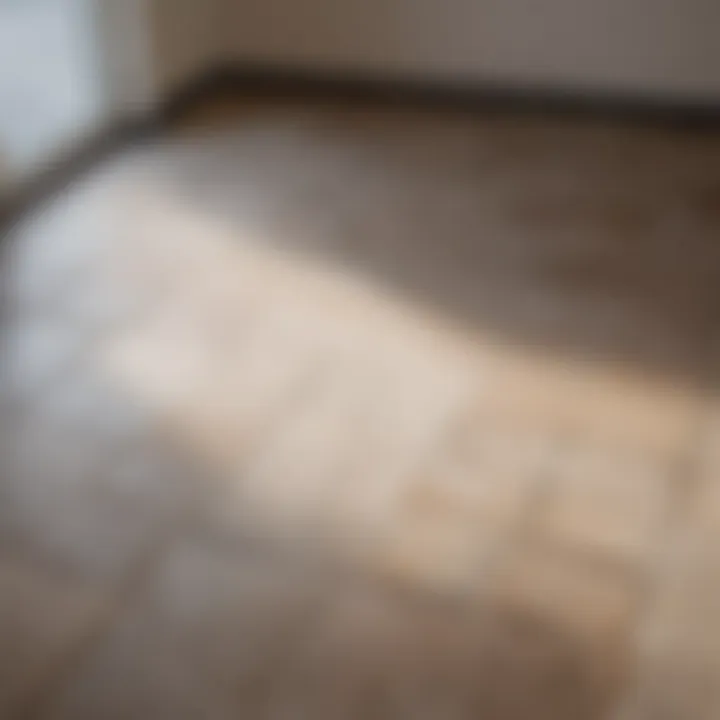 Before and after cleaning grout from tiles