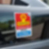 A close-up of a 'beginner driver' sticker on a car window illustrating its importance