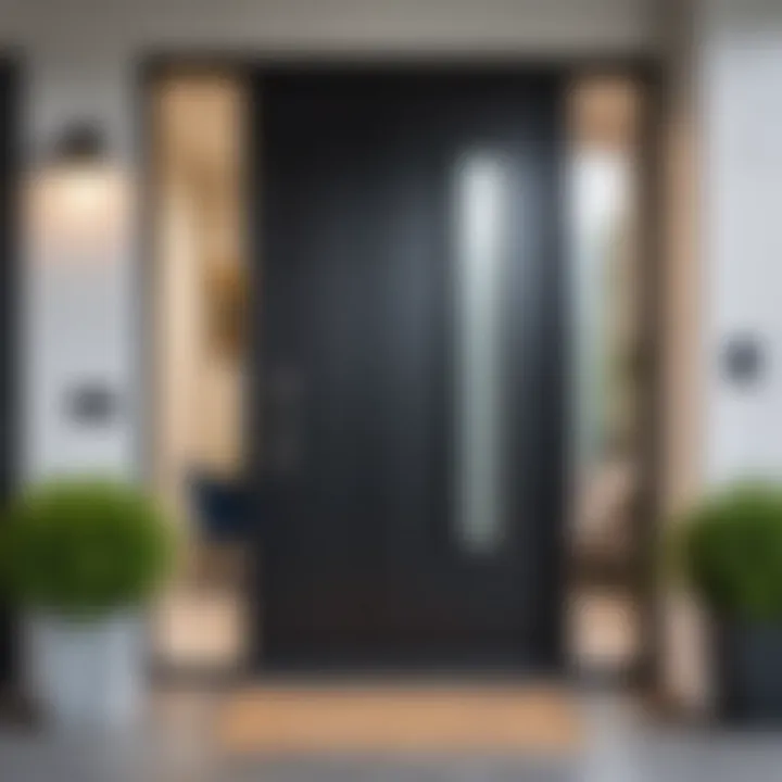 Modern steel front door with energy-efficient features