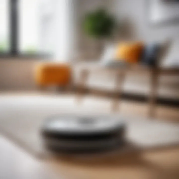 Robotic vacuum navigating around furniture