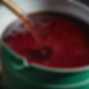 Close-up of Bordeaux mixture solution in a watering can