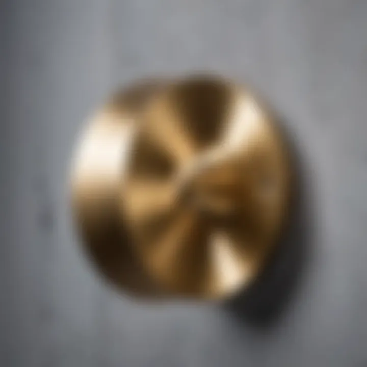 Brass components used in modern architectural design.