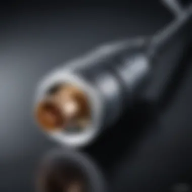 Close-up of a high-quality coaxial cable