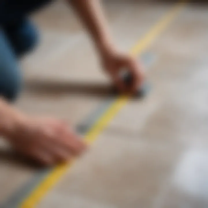 Measuring the area for floor tiling