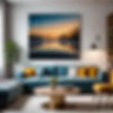 A stunning canvas painting enhancing a modern living room