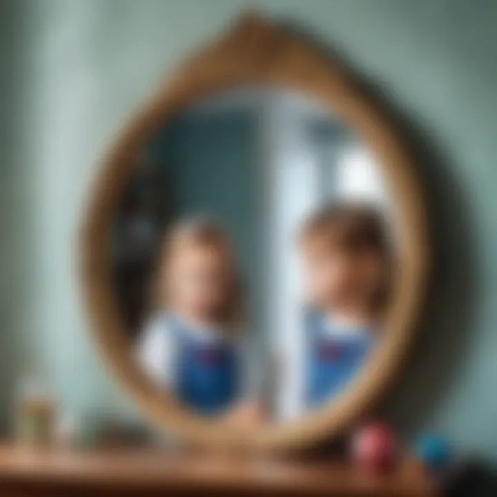 Reflection of childhood in a mirror