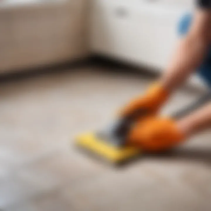 Cleaning tiles with a specialized grout remover