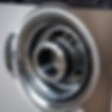 Close-up of a washing machine valve