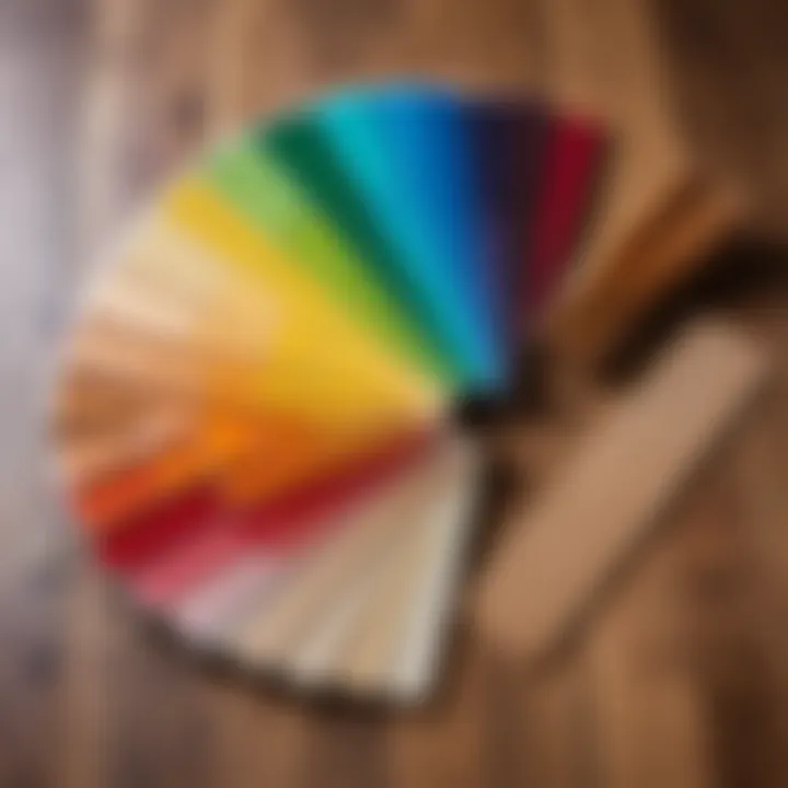 Color palette showcasing various paint shades for interior wood