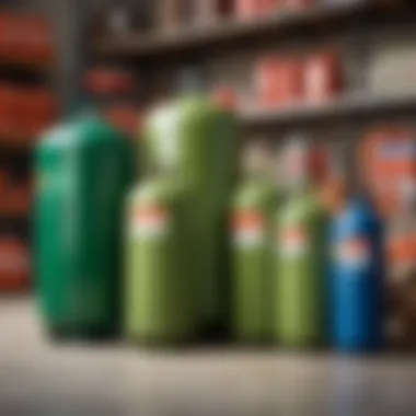 Comparison of different gas cylinder sizes