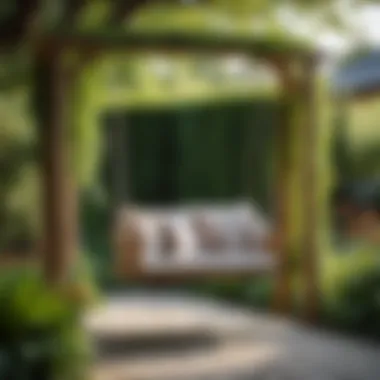 A Cozy Swing Completed in Your Garden Completed swing in a garden setting