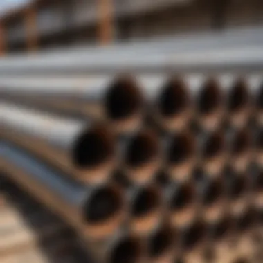 Construction site utilizing profile pipes in a project