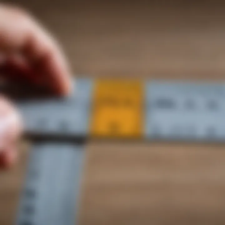 A ruler demonstrating inches and millimeters conversion