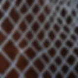 Close-up view of wire mesh used in construction