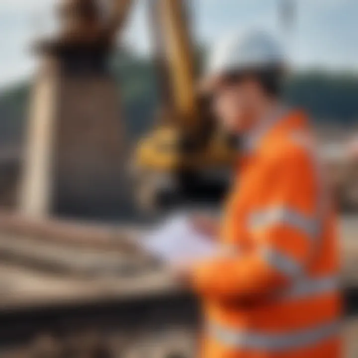 Professional conducting a structural assessment for pile selection