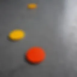A vibrant rubber paint application on a concrete surface showcasing its durability.