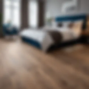 Cozy bedroom featuring elegant laminate flooring