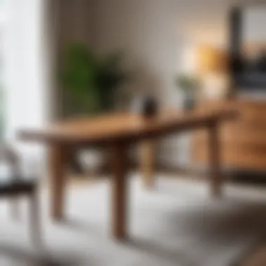 Finished wooden table displayed in a stylish interior setting