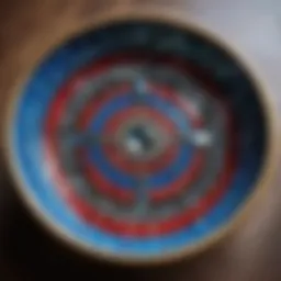 Creative display of leftover diamond mosaic rhinestones in a decorative bowl