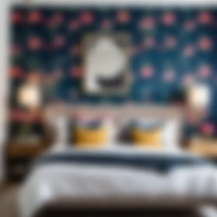 Creative arrangements of wallpapers in a chic bedroom