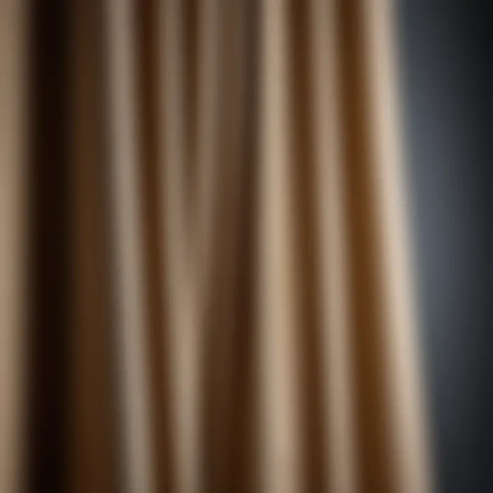 Close-up of curtain fabric and rod