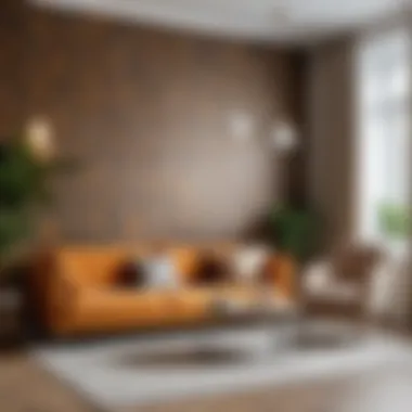 Stylishly Decorated Room with Non-Woven Wallpapers Illustration of a well-decorated room using non-woven wallpapers