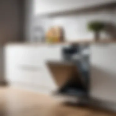 Modern Dishwasher Showcase Showcasing a modern dishwasher in a contemporary kitchen setting