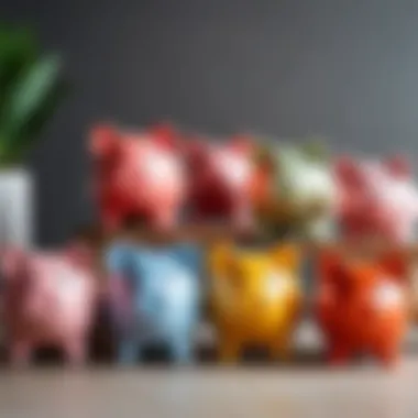 A collection of unique piggy banks representing various styles and functions.