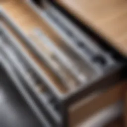 Different types of drawer slides displayed for comparison