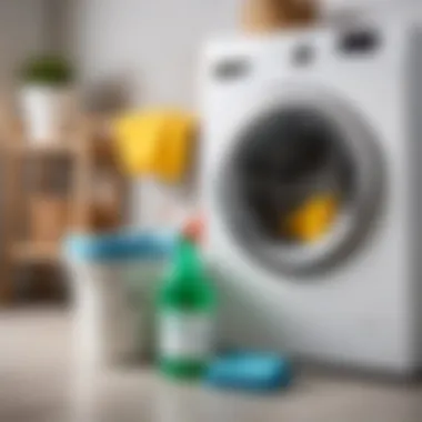 Eco-Friendly Cleaning Supplies for Washing Machine Maintenance Eco-friendly cleaning supplies arranged for washing machine maintenance