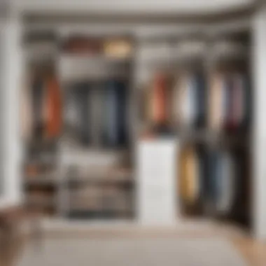 Organized closet space with neatly arranged items