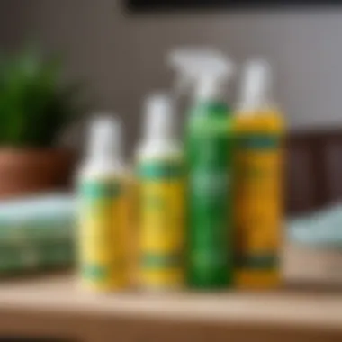 A close-up of chemical mosquito repellent products on a table