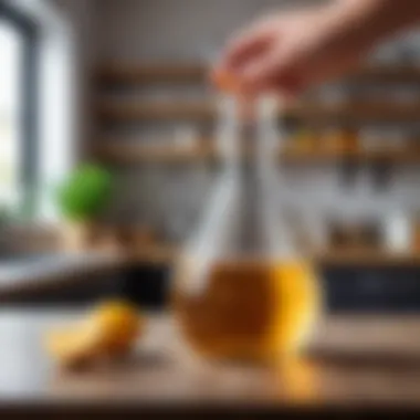 Vinegar in a measuring cup for cleaning