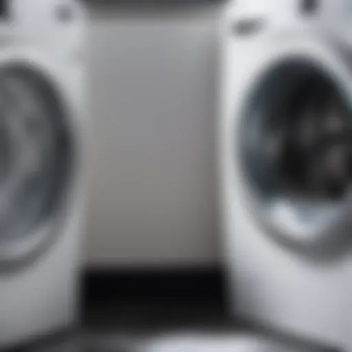 Close-up view of a washing machine interior with visible mold and residue.