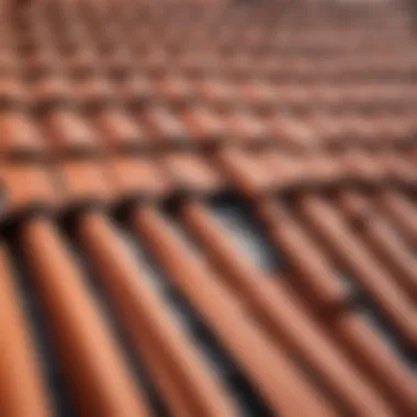 A close-up view of a valley roof showcasing intricate design and material quality.