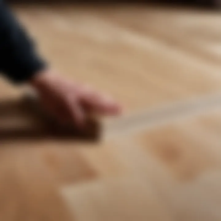 Engineered wood boards being installed on a floor