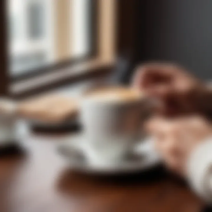 Person enjoying a freshly brewed cup of coffee