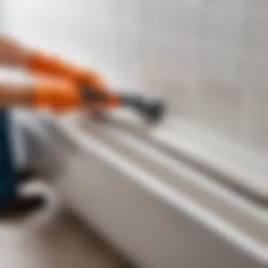 Tools needed for filling the gap between bathtub and tiles